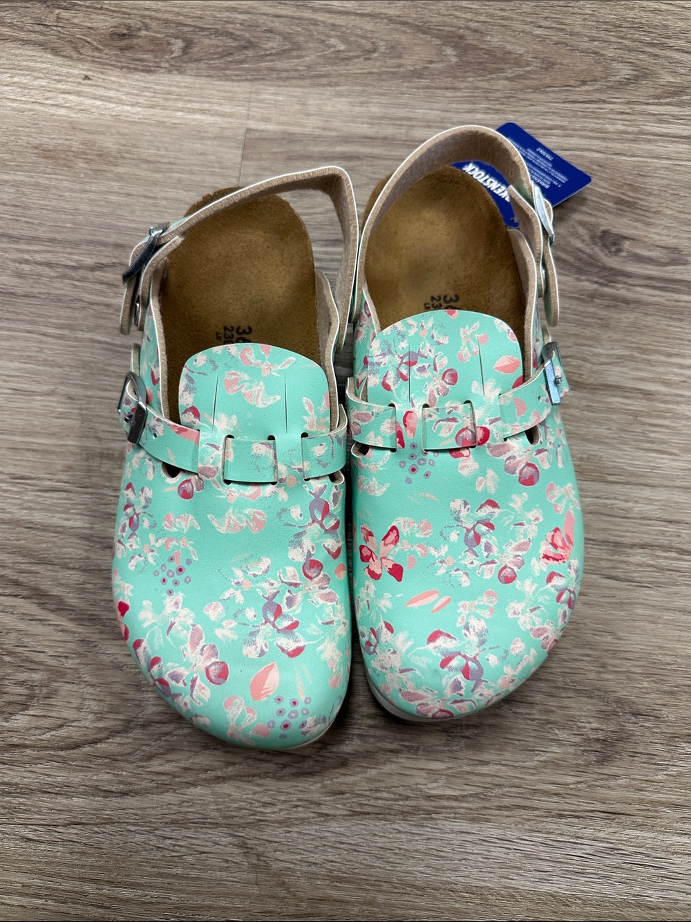 Birkenstock  Floral Mint and Pink Clogs